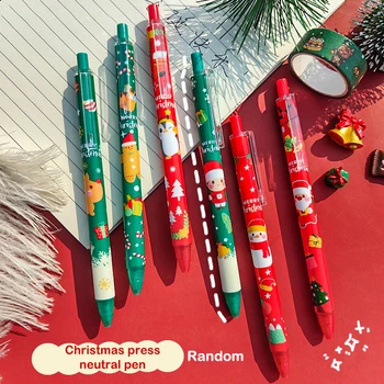 Karácsonyi aranyos gél tollak Szép aláírás tollak Mikulás jávorszarvas rajzfilm ajándék Iskolai kellékek Írószerek Zselés tollak Irodai sajtó