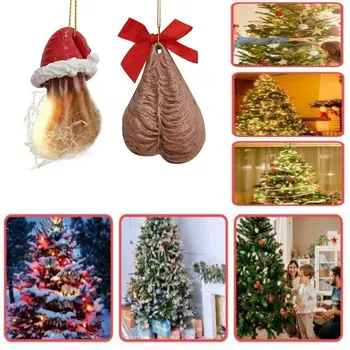 Karácsonyi zokni lány fiú ajándék dekoratív ünnepi ajándék gyanta bowknot medál vicces pénisz férfi medál karácsonyfa medálok