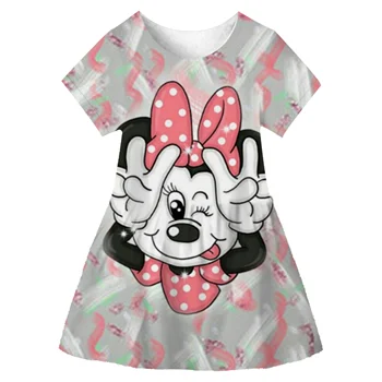 Kislány ruhák nyári rajzfilm Minnie egér pont rövid ujjú csecsemő aranyos születésnapi zsúr hercegnő ruha kisgyermek ruhák 2023