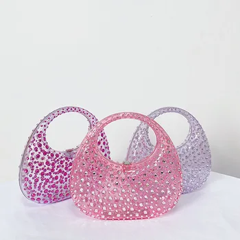 Lady estélyi táskák nőknek Luxus designer kézitáska és pénztárcák 2023 Új INS átlátszó műanyag utánzat gyémánt akril táska