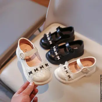 Lányok hercegnő cipő Új divat lakkbőr esküvői cipő Fehér gyerekek Mary Janes csipke cipő Nagy lányok Tánc tündér hölgy
