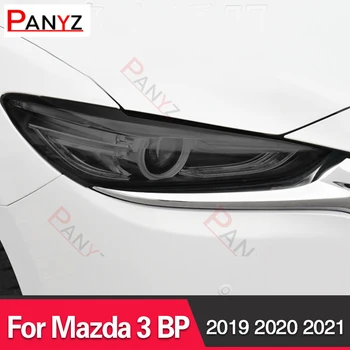 Mazda 3 BP 2019 2020 2021 tartozékokhoz Autó fényszóró védőfólia Első lámpa átlátszó füstölt fekete TPU matrica