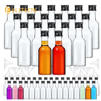 Mini likőrös palackok Műanyag forró szószos palackok tölcsérekkel Kis szeszes italok Alkoholos palackok koktélpartihoz Szívességek esküvők