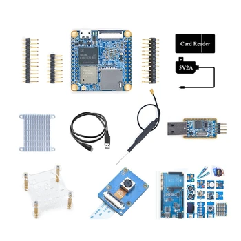  Nanopi NEO Air Development Board + bővítőkártya + érzékelő készlet 512MB + 8GB EMMC WiFi + BT futtatásához Ubuntucore alkatrészkészlet US Plug
