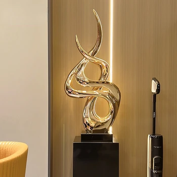 Nappali dekorációkDísztárgyakModern absztrakt szobrokNagy szállodai asztallap bútorok Kreatív könnyű luxus dekoratív művészet