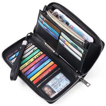 Női hosszú pénztárca RFID nagy kapacitású kézi táska PU bankkártya tároló táska