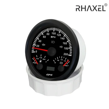 RHAXEL univerzális sebességmérő GPS 120MPH kilométer-számláló távolsági fényszóróval Bal oldali fény Jobb fény 85mm üzemanyagszint-mérő Voltmérő 12V