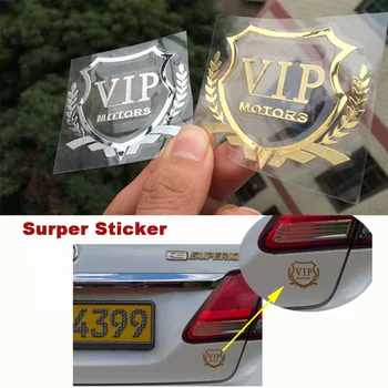 Super VIP MOTORS logó fém nikkel autó matrica Fényvisszaverő embléma Ajtóablak karosszéria Automatikus dekoráció DIY Autó stílus szuper matrica