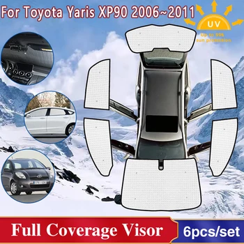 Toyota Yaris XP90 2006~2011 Teljes szélvédő-térhatású napernyők ablakok Napvédő napellenző Autó kiegészítők 2007, 2008, 2009