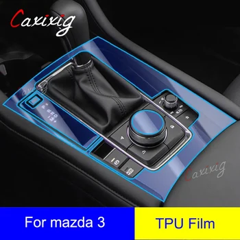 Tpu átlátszó film a Mazda 3 2020-2023 számára Autóvédelem Belső matricák Középkonzol navigátor képernyő Fogaskerék ajtóemelő panel