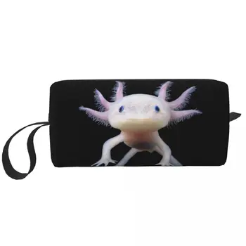 Travel Axolotl piperetáska Aranyos szalamandra állati smink kozmetikai szervező nőknek Szépség tároló táskák Dopp készlet tok doboz