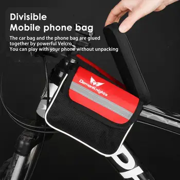 Többfunkciós hordozható levehető kerékpáros telefontartó Felső csőtáska Lovaglási kiegészítők Kerékpár első táska Kerékpár táska
