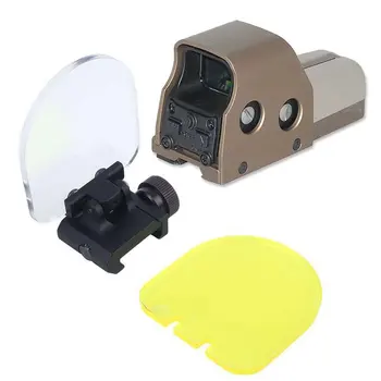  vadászati lövés szemvédő készlet 20 mm-es alap összecsukható látótávcső objektív képernyővédő fólia tok fehér és sárga pajzs és sín mou