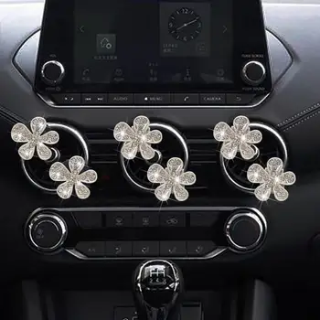Virág szellőző klipek Autó illat szellőző klip elegáns Bling kristály divat autó strassz virágok diffúzor autóipari illathoz