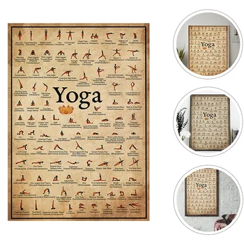Yoga poszter szoba Kép dekoráció Cserélhető fal kopásálló Dekoráció Kézműves otthoni kiegészítő vászon Fitness