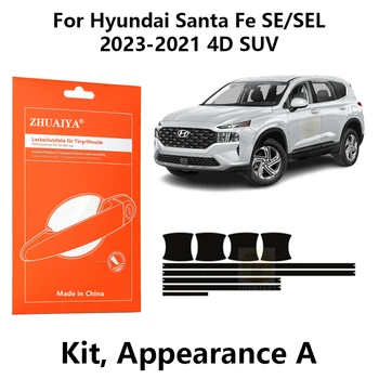 ZHUAIYA ajtóélvédők Kilincs csésze festékvédő fólia TPU PPF a Hyundai Santa Fe SE/SEL 2023-2021 4D SUV-hoz