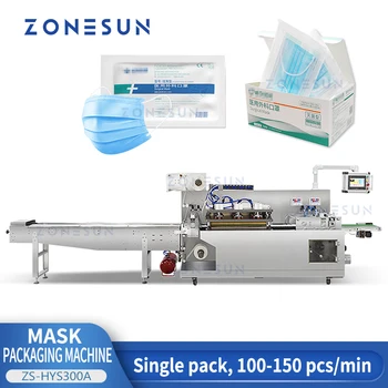 ZONESUN orvosi sebészeti maszk zsákolás 4 oldalas tömítés Egycsomagos műanyag papírfólia Bagger gyártósor ZS-HYS300A