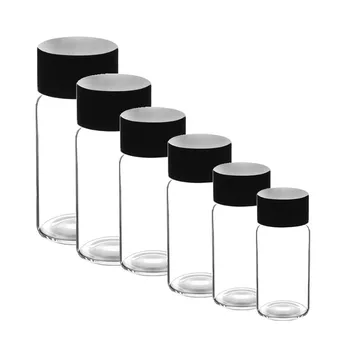 Átlátszó csavarüveg kémiai reagens minta plexi üveg üveg mintapalack palack alpalack PE fedőpad 3/4/5/8/10-50ml