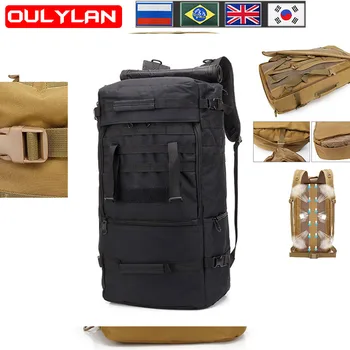 Új 60 literes multifunkcionális álcázó taktikai hátizsák férfi kültéri vízálló utazótáska Nagy kapacitású kézipoggyász táska hátizsák