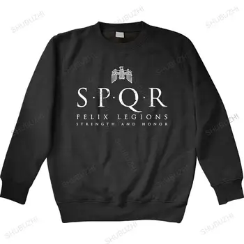 új őszi pulóverek Ajándék barátnak Stílus SPQR Római Birodalom Hadsereg pulóver Férfi levél Túlméretezett kapucnis pulóver Classic Casual
